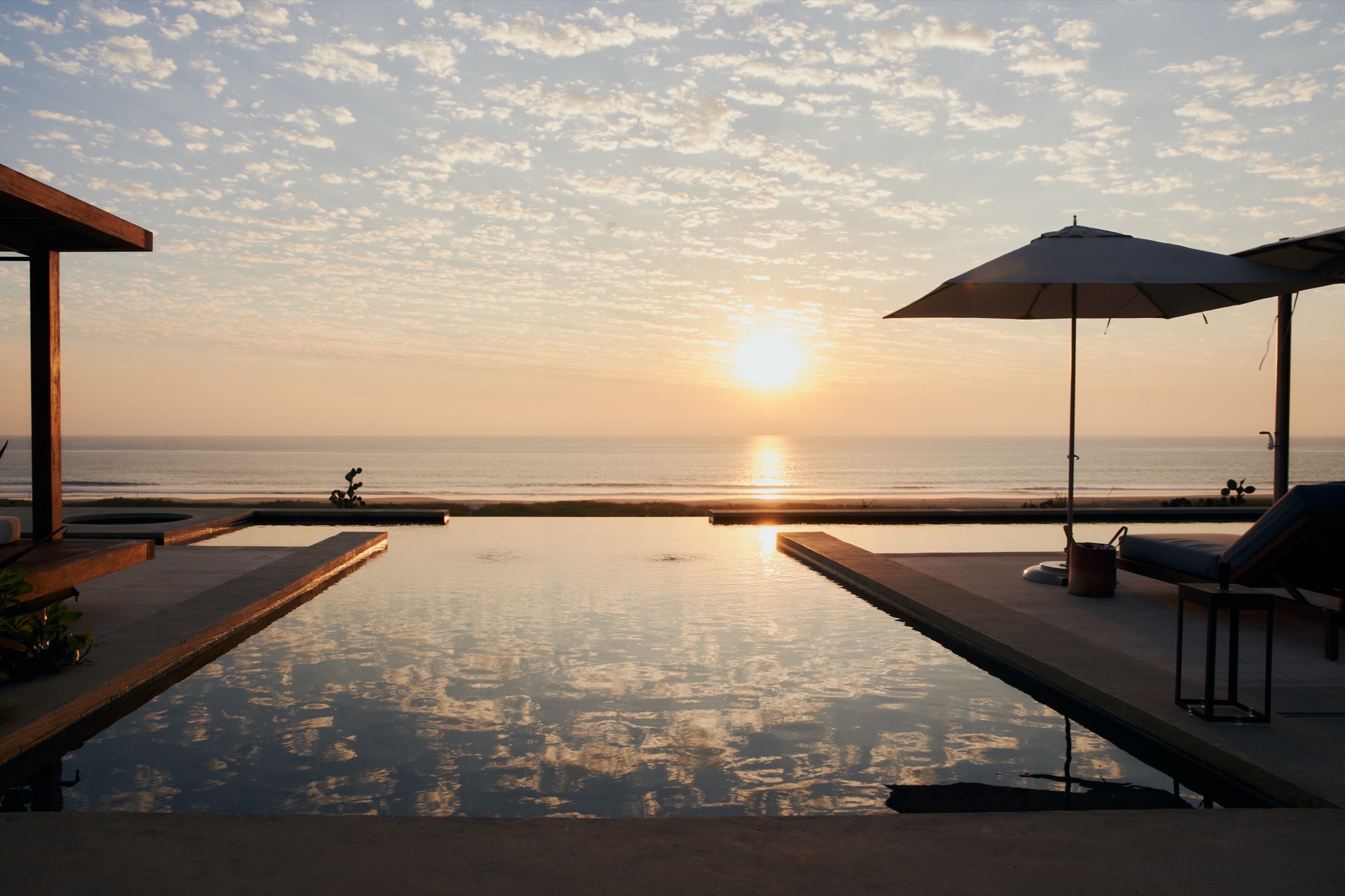 Infinity pool at sunrise