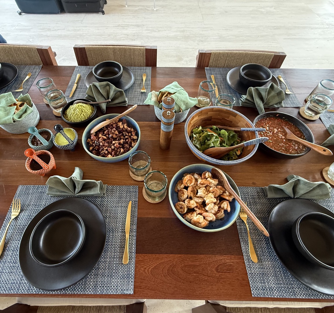 Family-style table spread