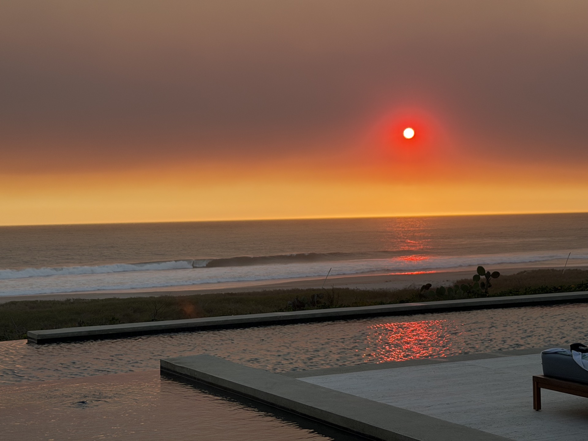 Red sunset over Pacific