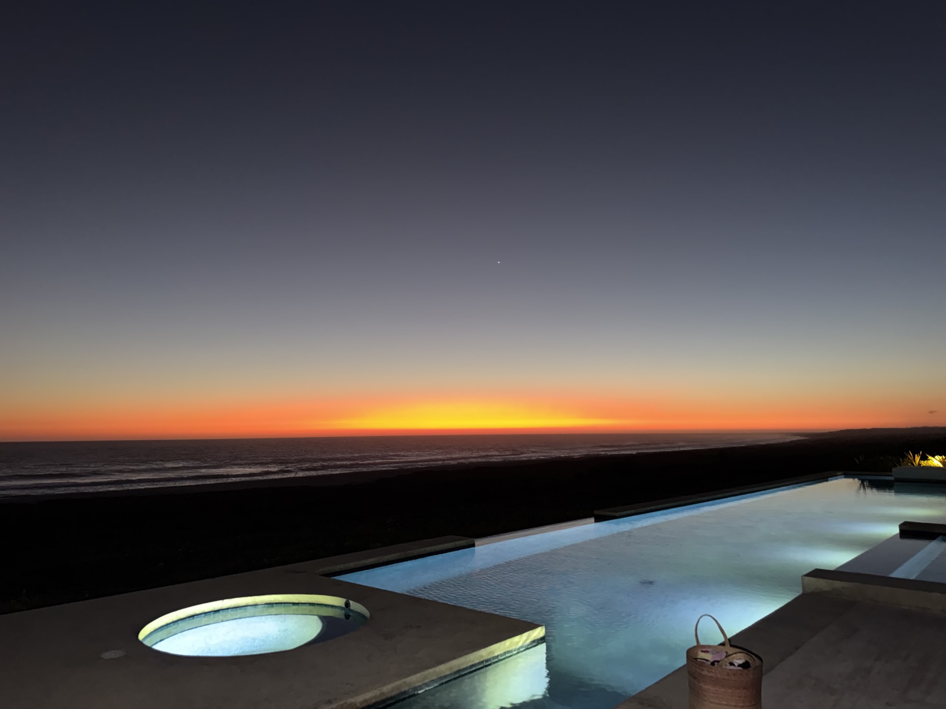 Infinity pool and fire terrace