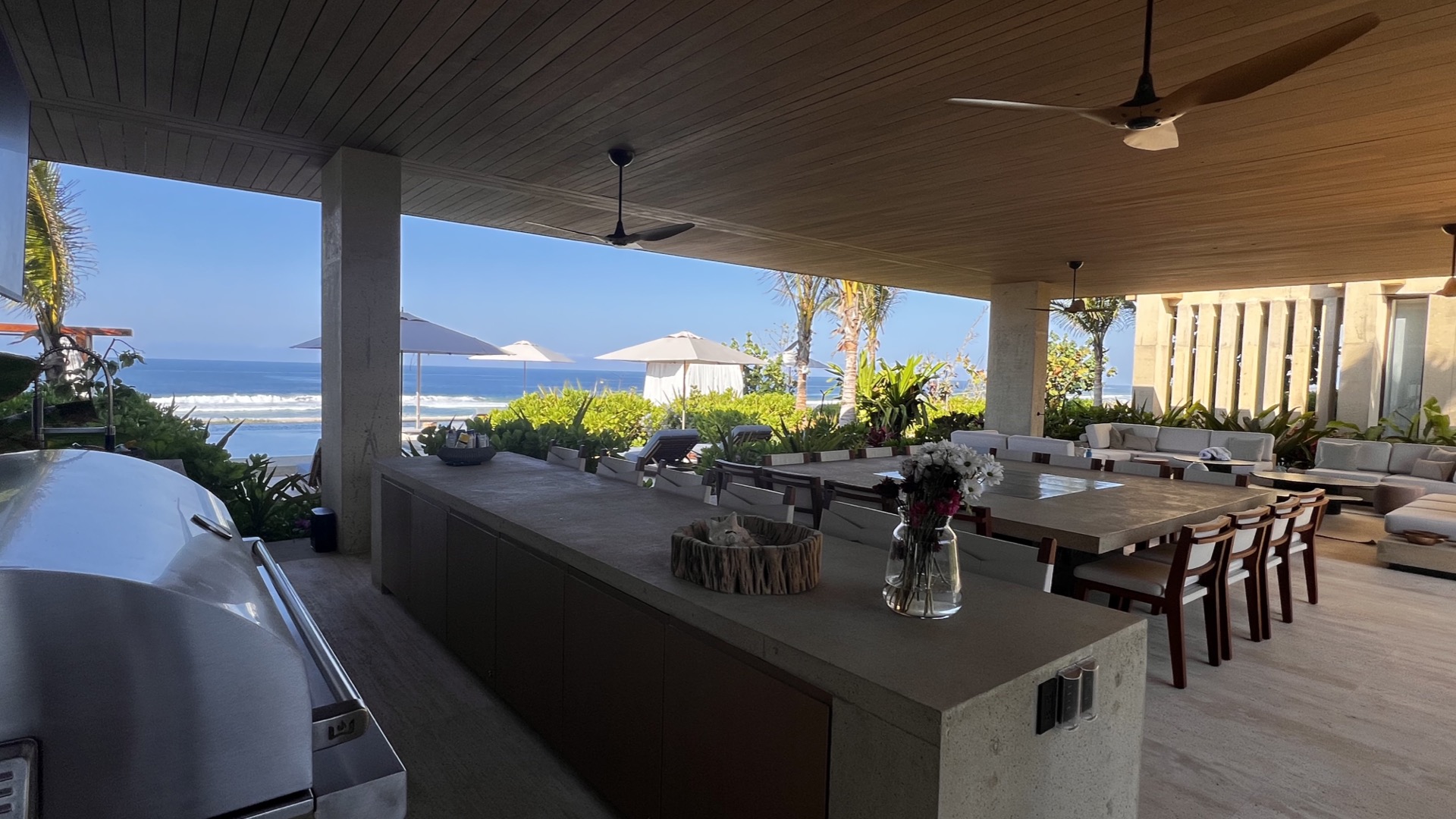 Outdoor kitchen and dining pavilion